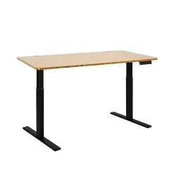 Autonomous SmartDesk Height-Adjustable Standing Desk With Single Motor, Black Frame With Bamboo Classic Top (A55-A9)