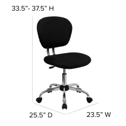 Flash Furniture Mid-Back Mesh Padded Swivel Task Chair With Chrome Base - Black -Professional Office Supply Store 05831916747f1c971e499dd9dbb59211f4bccede square201059 8