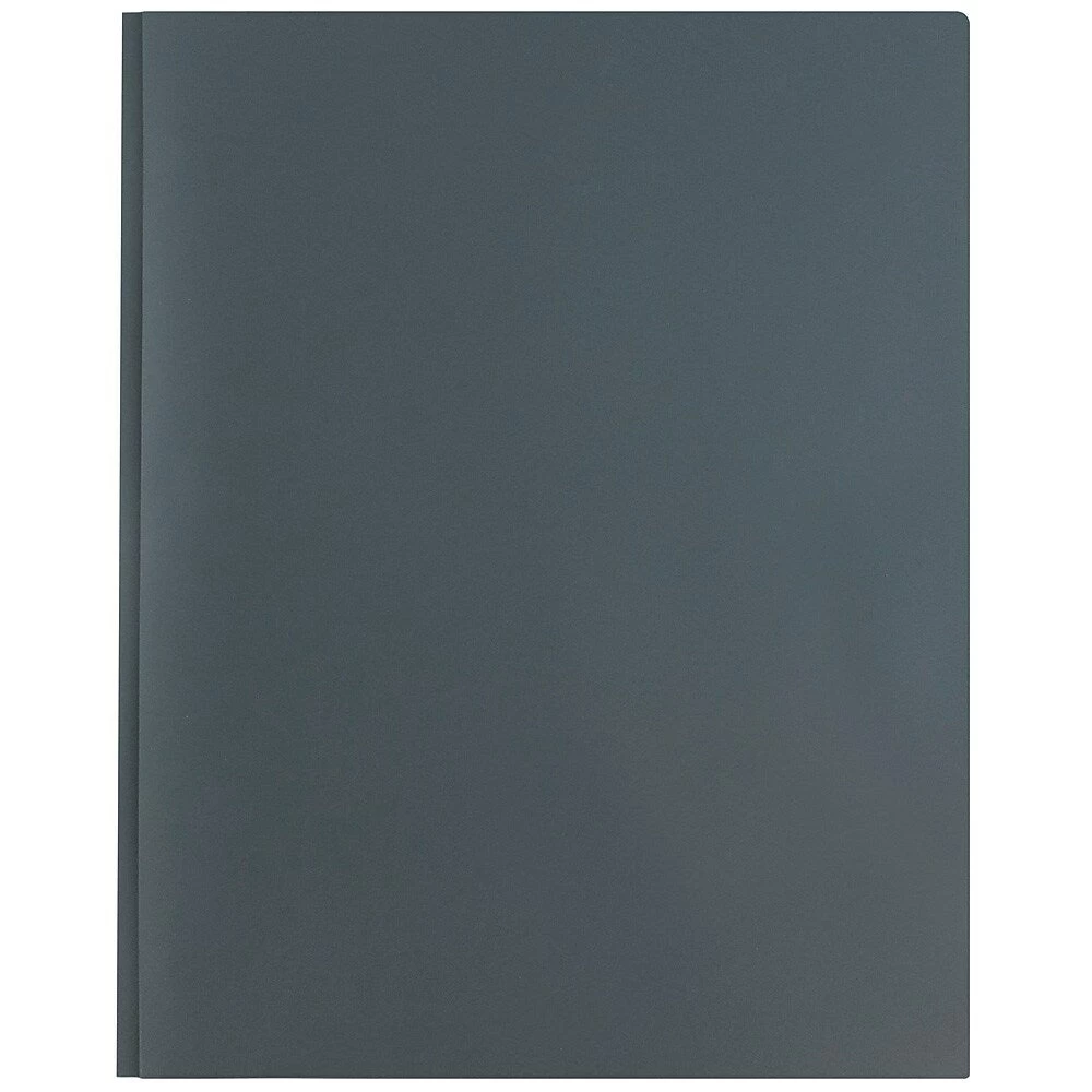 JAM Paper Plastic POP 2-Pocket Clasp School Folder With Prong Clip Fasteners, Grey, 12 Pack 5 JAM Paper Plastic POP 2-Pocket Clasp School Folder With Prong Clip Fasteners, Grey, 12 Pack - Image 5