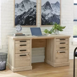 Sauder Mason Peak 60" Credenza Desk - Prime Oak (427801) -Professional Office Supply Store 07035f52ad1679030e7ef483f7c145af926e42f8 square3023842 4