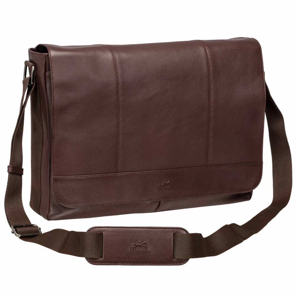 Mancini Milan Messenger Bag For 15" Laptop / Tablet - 16.25" X 3.25" X 12" - Brown 2 Mancini Milan Messenger Bag For 15" Laptop / Tablet - 16.25" X 3.25" X 12" - Brown - Image 2