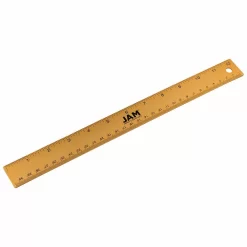JAM Paper Stainless Steel Ruler With Non-Skid Backing - 12" - Gold - 12 Pack