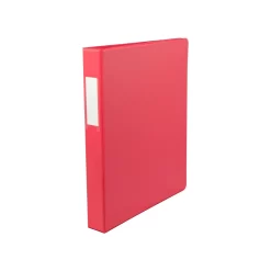 Staples Economy Round Ring Binder - 1" - Red