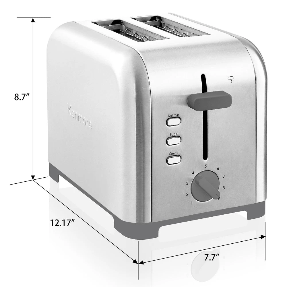 Kenmore 2-Slice Toaster - Grey And Silver Stainless Steel 5 Kenmore 2-Slice Toaster - Grey And Silver Stainless Steel - Image 5