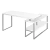 Monarch Specialties - 7585 Computer Desk - Home Office - Corner - 60"L - L Shape - Work - Laptop - Metal - White