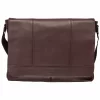 Mancini Milan Messenger Bag For 15" Laptop / Tablet - 16.25" X 3.25" X 12" - Brown