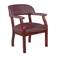 Regency Ivy League Wood Bankers Office Chair, Fixed Arms, Burgundy (9004BY)