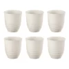 Guzzini Tierra Post Consumer Recycled Plastic Tumblers - 3.5"D X 3.75"H - 11.8 Fl Oz - Milk White - 6 Pack