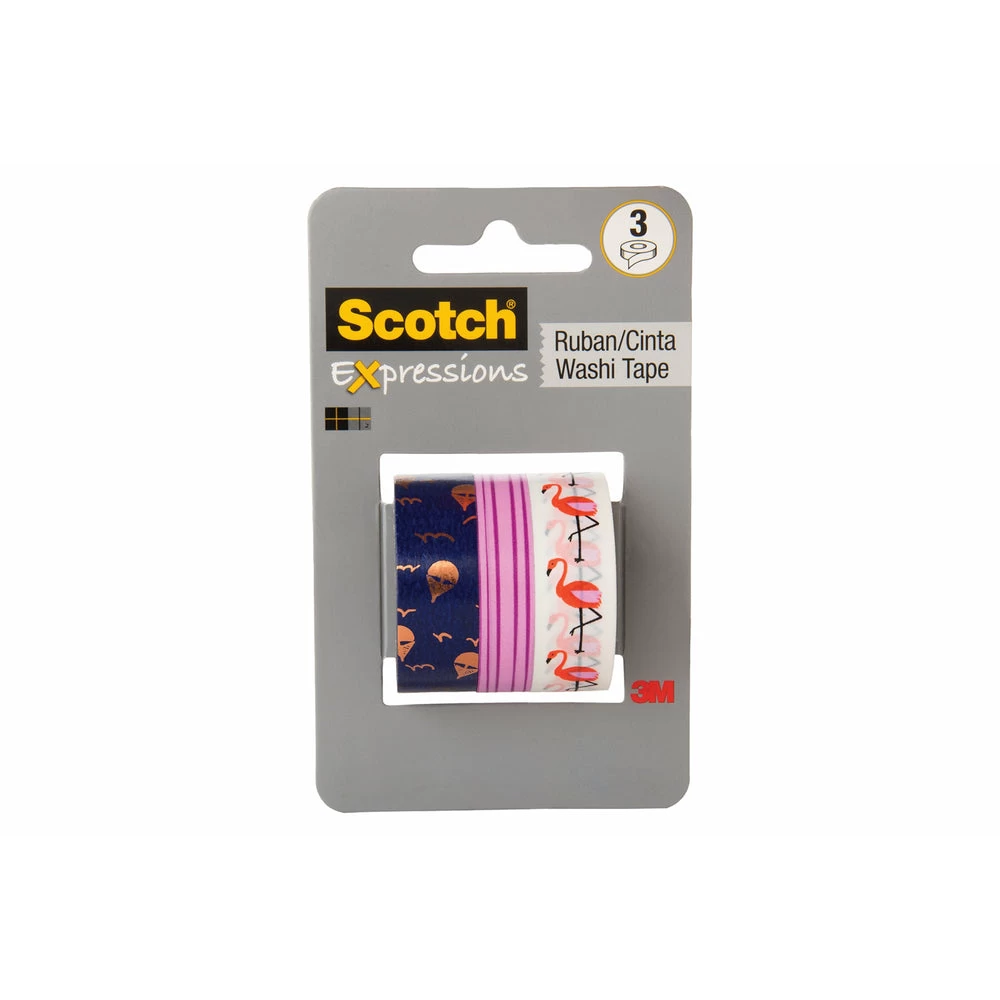 Scotch Expressions Washi Tape - Assorted Sizes - 3 Rolls/Pack (C1017-3-P31) 1 Scotch Expressions Washi Tape - Assorted Sizes - 3 Rolls/Pack (C1017-3-P31)