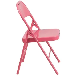 Flash Furniture HERCULES ColourBURST Series Bubblegum Pink Triple Braced & Double-Hinged Metal Folding Chair -Professional Office Supply Store 21630496b2df48da3b9b4f473205d5fb40574cf3 square2407032 6