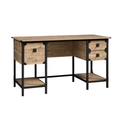 Sauder Steel River Desk With Drawers - Milled Mesquite (427653)