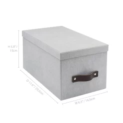 Bigso Box Of Sweden Silvia Media Boxes - Leather Handle - Canvas - Ash Grey - 2 Pack -Professional Office Supply Store 23d105d4b61a4ae5571c0b1a61bc6dc3b200f0a1 square3019294 4