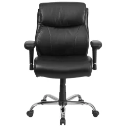 Flash Furniture HERCULES Series Big & Tall Black Leather Swivel Task Chair With Clean Line Stitching & Arms