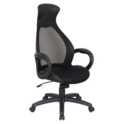 Brassex Adjustable Office Chair With Gas Lift, Black (528-BLK)