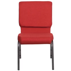Flash Furniture HERCULES Series 18.5"W Stacking Church Chair With Silver Vein Frame - Red