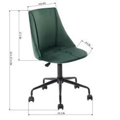 FurnitureR Cian Velvet Upholstered Task Chair - Green 13 FurnitureR Cian Velvet Upholstered Task Chair - Green -Professional Office Supply Store 2c1100bbe6af8bb26b2825db393c33a89b83715f square3016902 7
