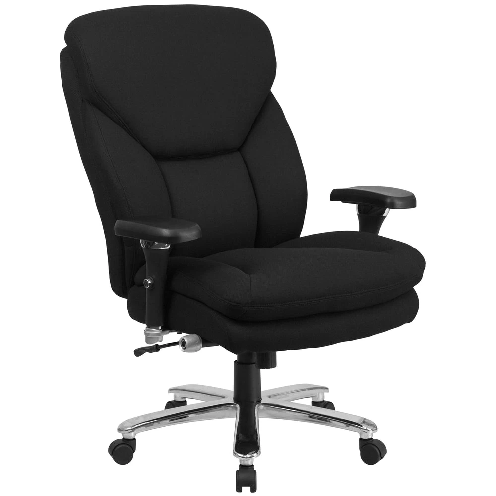 Flash Furniture HERCULES Series 24-7 Intensive Use Big & Tall Rated Executive Swivel Chair With Lumbar Knob - Black Fabric 2 Flash Furniture HERCULES Series 24-7 Intensive Use Big & Tall Rated Executive Swivel Chair With Lumbar Knob - Black Fabric - Image 2