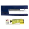 JAM Paper Office & Desk Sets, Stapler Pack Of Staples, Navy And Yellow (3375NBYE)