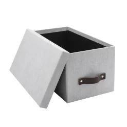 Bigso Box Of Sweden Silvia Media Boxes - Leather Handle - Canvas - Ash Grey - 2 Pack -Professional Office Supply Store 34f9966e3f924f57105af1b386583b2451c828b9 square3019294 3