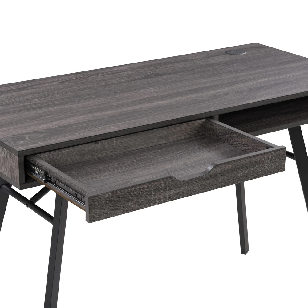 CorLiving Auston 47"W Wood Grain Finish Desk - Grey 6 CorLiving Auston 47"W Wood Grain Finish Desk - Grey - Image 6