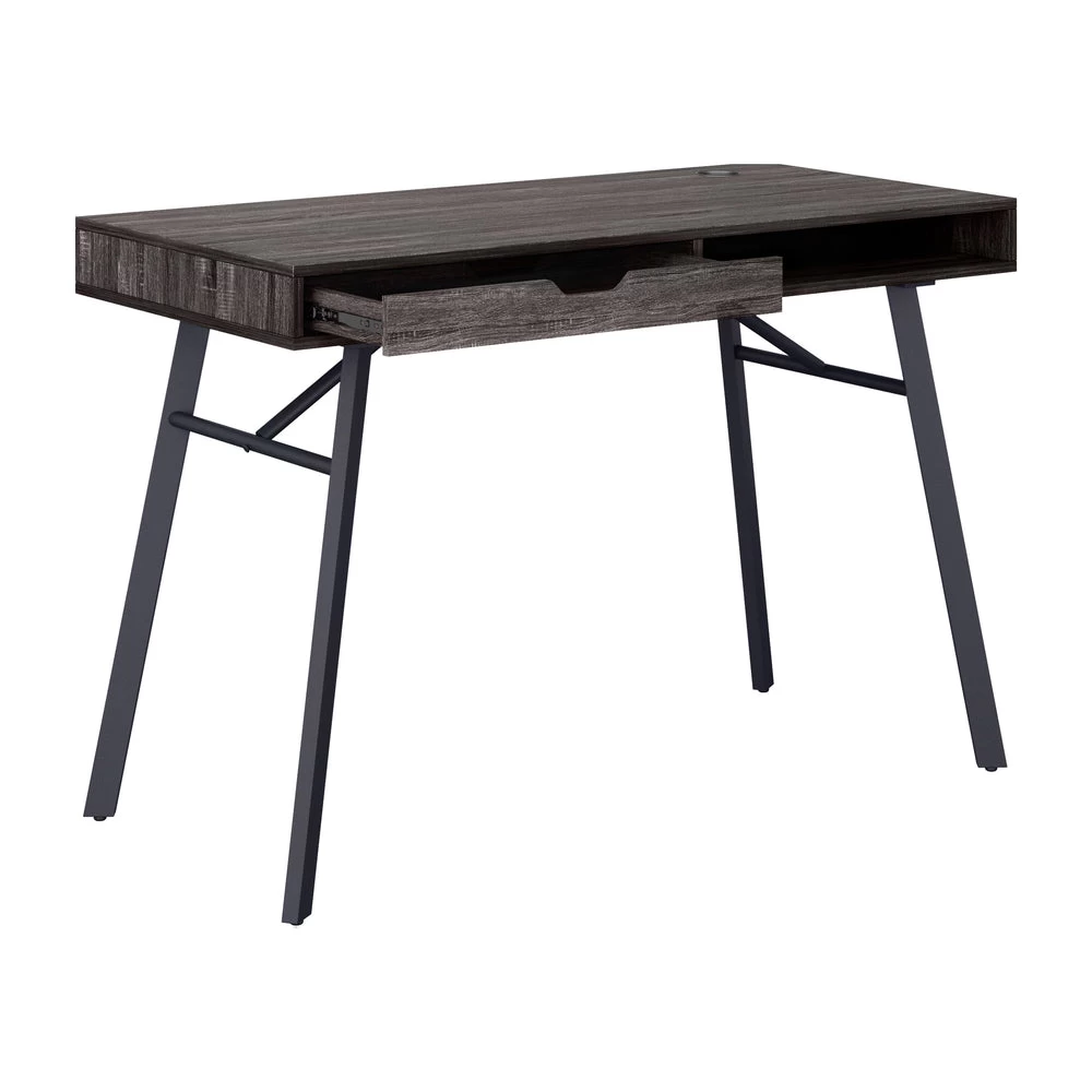 CorLiving Auston 47"W Wood Grain Finish Desk - Grey 4 CorLiving Auston 47"W Wood Grain Finish Desk - Grey - Image 4