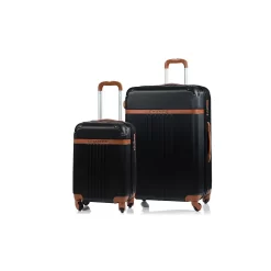 CHAMPS Luggage VINTAGE Collection 2-Piece Hard Side 4-Wheeled Expandable Luggage Set, Black