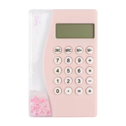 Pep Rally Quicksand Glitter 8-Digit Calculator - Pink