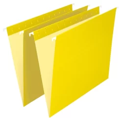 Staples Yellow Hanging File Folders - Letter Size - 25 Pack