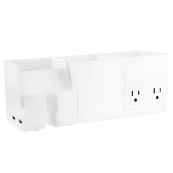 Bostitch Office Konnect Stackable Desk Organizer & Power Station - 4-Piece Set - White