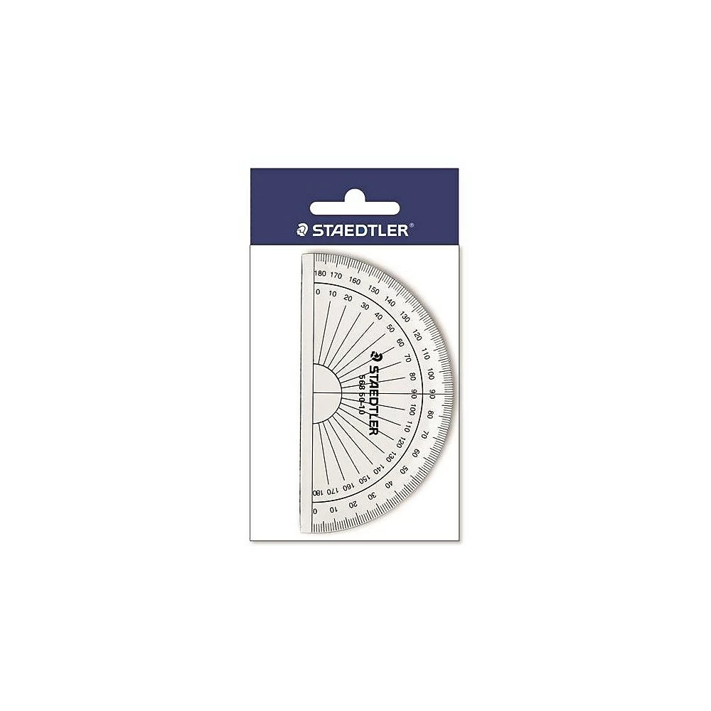 Staedtler Protractor, Tinted Plastic 4", 100mm, 180 Degrees With Beveled Edges 1 Staedtler Protractor, Tinted Plastic 4", 100mm, 180 Degrees With Beveled Edges