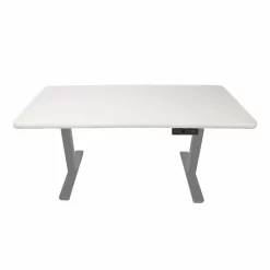 AnthroDesk Dual 72" Electric Standing Desk With Grey Frame - White/Maple