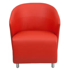 Flash Furniture Leather Curved Barrel Back Lounge Chair - Red