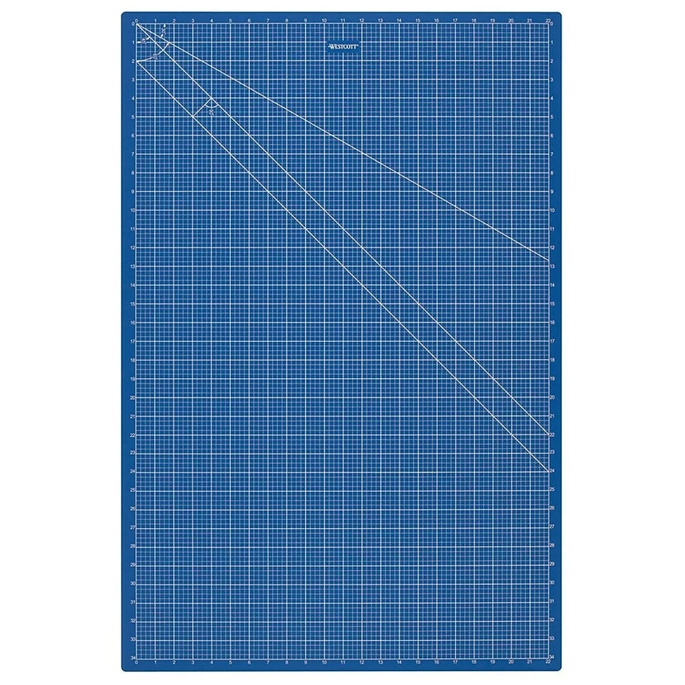 Westcott 24"x36" Double Sided Cutting Mat, Blue 1 Westcott 24"x36" Double Sided Cutting Mat, Blue