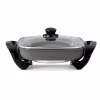 Kenmore Non-Stick Electric Skillet With Glass Lid - 12" X 12" - Black And Grey