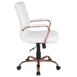Flash Furniture Mid-Back Leather Executive Swivel Chair With Rose Gold Frame & Arms - White -Professional Office Supply Store 46215dcd6ec0dd60f34878717897c598842925c2 square2905336 3