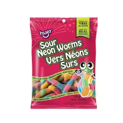 Huer Sour Neon Worms - 120g - 24 Pack