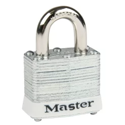 Master Lock Series 3 Laminated Steel Safety Padlocks, White, 1-9/16" Body Width, 6 Pack (3WHT)