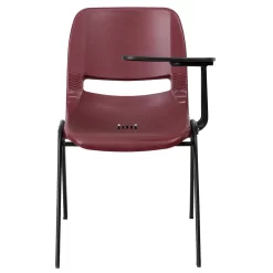 Flash Furniture Ergonomic Shell Chair, Burgundy, Left Handed Flip-Up Tablet Arm (RUTEO1BYLTAB)