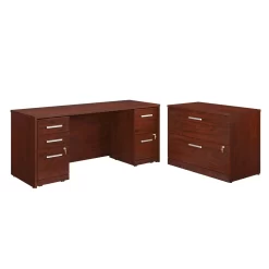 Sauder Affirm 3-File Double Ped Desk - Classic Cherry (430204)