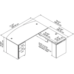 Bush Business Furniture Westfield 72W X 36D 3 Position Bow Front Sit To Stand L Desk W/ File Cabinet, Mocha Cherry (SRC126MRSU) -Professional Office Supply Store 503125320e8688e1d40cc47adc01b74ce6f19127 square24380916 5