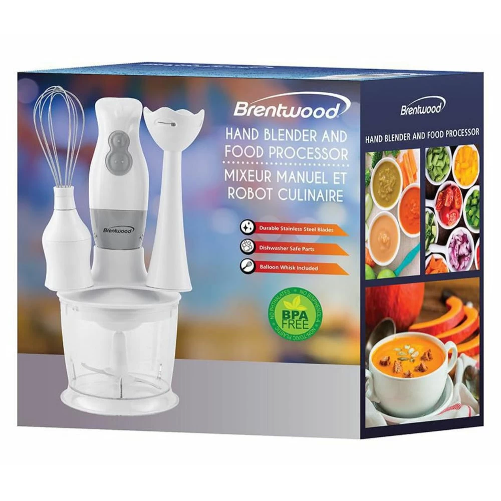 Brentwood Hand Blender & Food Processor With Balloon Whisk - White 7 Brentwood Hand Blender & Food Processor With Balloon Whisk - White - Image 7