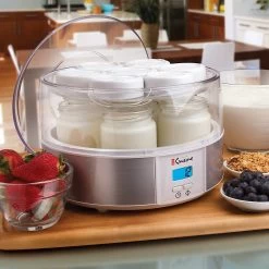 Euro Cuisine YM650 Digital Yogurt Maker With 15 Hour Timer + 7 X 6 Oz Jars With Date Lid, Stainless Steel -Professional Office Supply Store 5150bcf1ca991857b9ff5d92dead38429ffd7cb2 square2497860 3