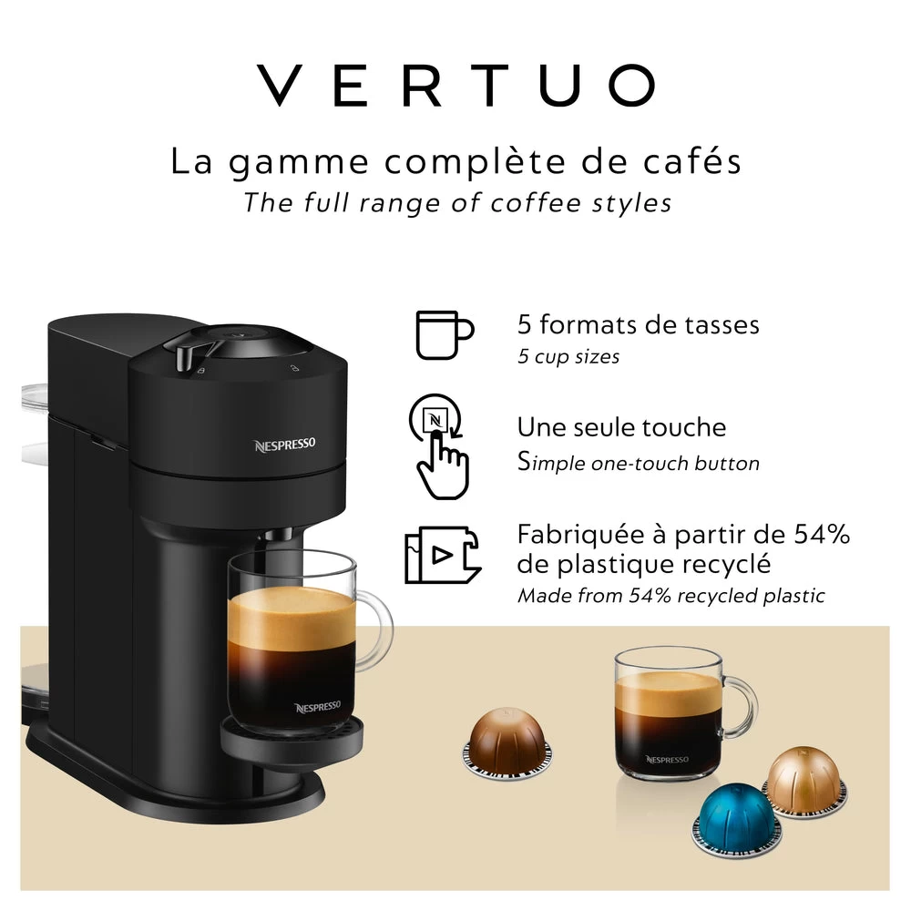 Nespresso Vertuo Next Coffee And Espresso Machine By De'Longhi - Matte Black 2 Nespresso Vertuo Next Coffee And Espresso Machine By De'Longhi - Matte Black - Image 2