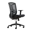 HDL ECO-MB Jupiter Series Echo Mesh Mid-Back And Fabric Chair, Black