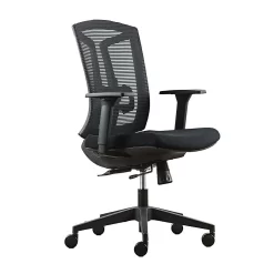 HDL ECO-MB Jupiter Series Echo Mesh Mid-Back And Fabric Chair, Black