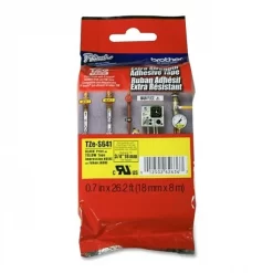 Brother 18mm Black On Yellow Tape With Extra Strength Adhesive 8m, TZeS641