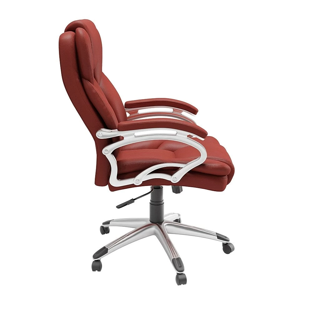 CorLiving LOF-458-O Brick Red Leatherette Executive Office Chair 2 CorLiving LOF-458-O Brick Red Leatherette Executive Office Chair - Image 2