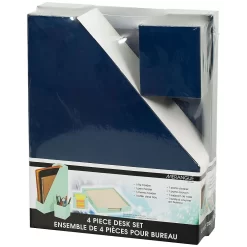 Merangue 4-Piece Paper Desk Set - Blue