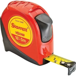 Starrett Fibreglass Measuring Tape, 19 Mm X 16', 1/16"/Millimetres Graduations - 12 Pack