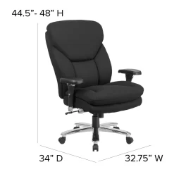 Flash Furniture HERCULES Series 24-7 Intensive Use Big & Tall Rated Executive Swivel Chair With Lumbar Knob - Black Fabric 15 Flash Furniture HERCULES Series 24-7 Intensive Use Big & Tall Rated Executive Swivel Chair With Lumbar Knob - Black Fabric -Professional Office Supply Store 58310e6c06b18dce8f106546b48894cea8068455 square1983606 8